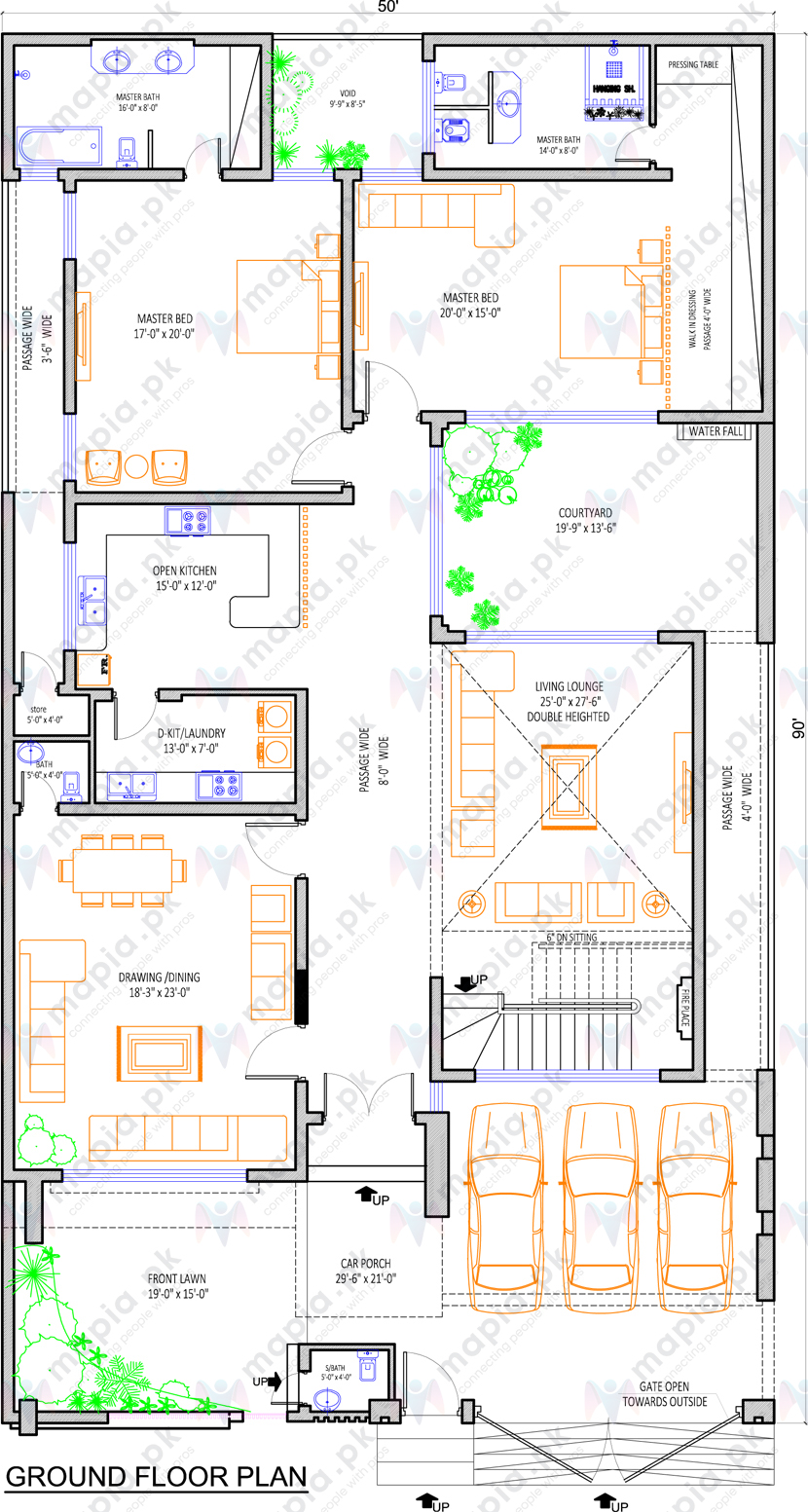 French Country Plan: 6,155 Square Feet, 4 Bedrooms, 5 Bathrooms - 2865-00095