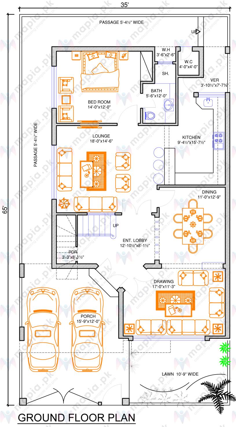 10 Marla House Floor Plan Mapia