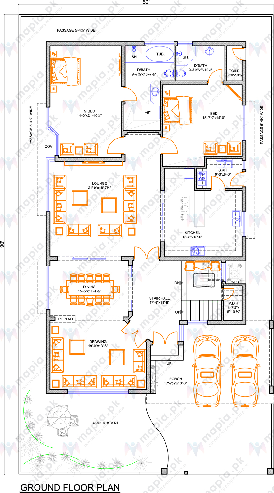 Modern House 1 Kanal Floor Plans | Viewfloor.co